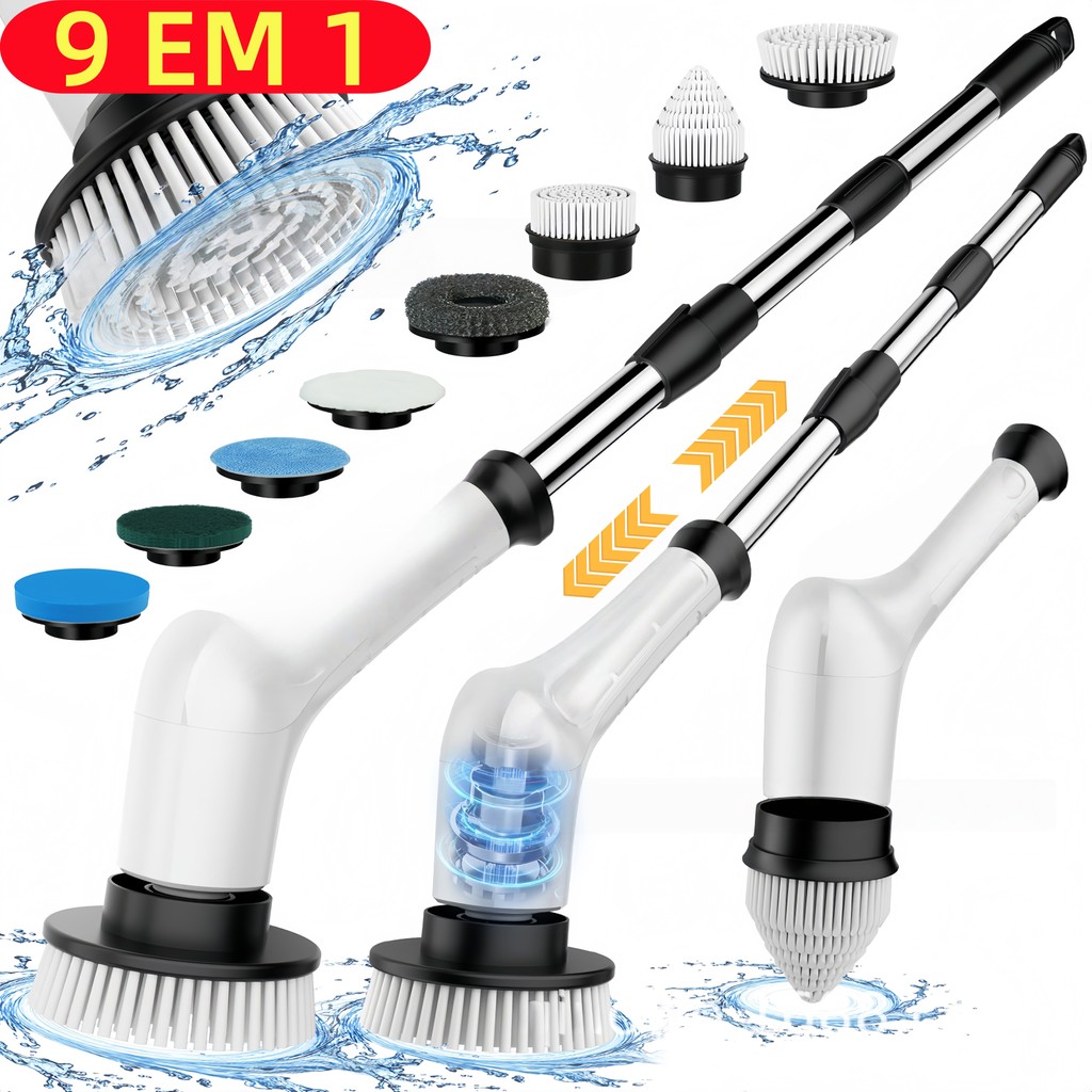 Escova De Limpeza Ajustável Janela Banheiro e Cozinha Ferramenta 9 em 1/7 em 1 Recarregável em Oferta na Shopee