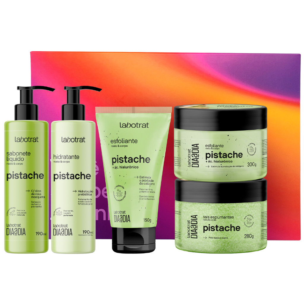 Kit Banho Labotrat Pistache Experiência Completa Dia A Dia Premium 5 Produtos Caixa Presente