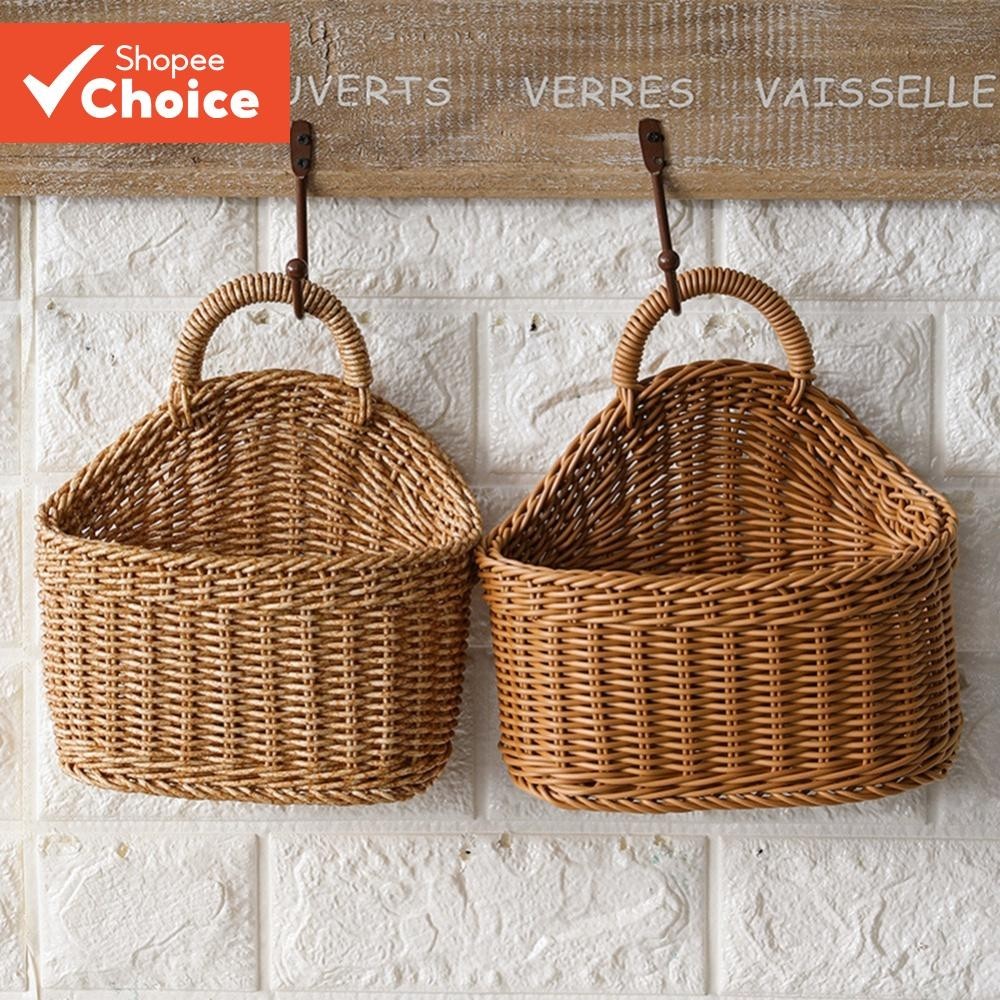 Cesta De Parede Tecida À Mão – Organizador Estilo Ins Para Frutas , Cozinha E Decoração De...