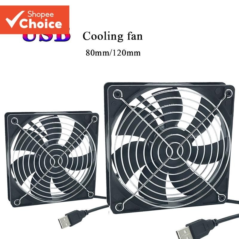 120x120x25mm 80x80x25mm 5V USB Power Cooling Caso Ventilador Para Receptor DVR Xbox TV Box Router