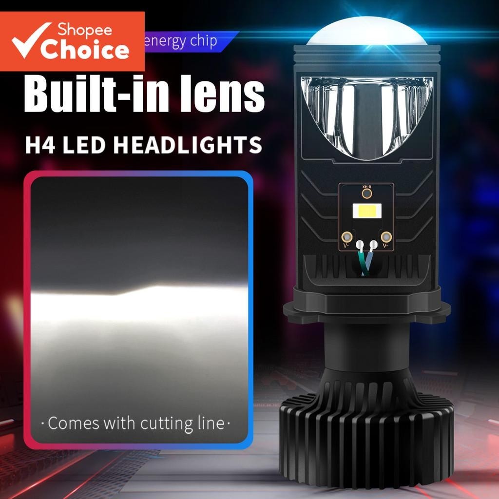 KEVANLY 1pcs H4 LED Lâmpada De Neblina Para Motocicleta , Mini Lente De Projetor , 12V/24V , Feixe Alto/Baixo De 6000K