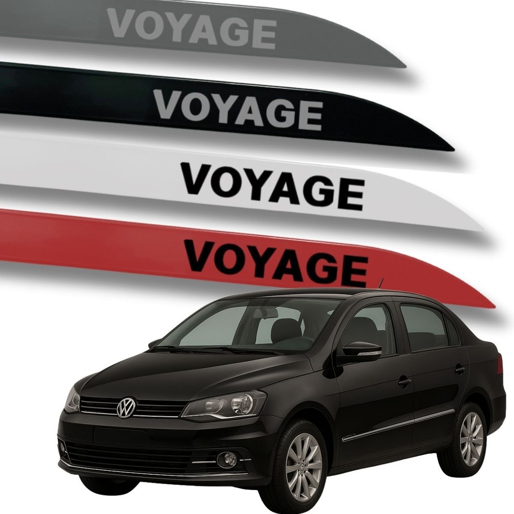 Jogo Friso Lateral Voyage Ponta  Faca com Grafia Cores Volks