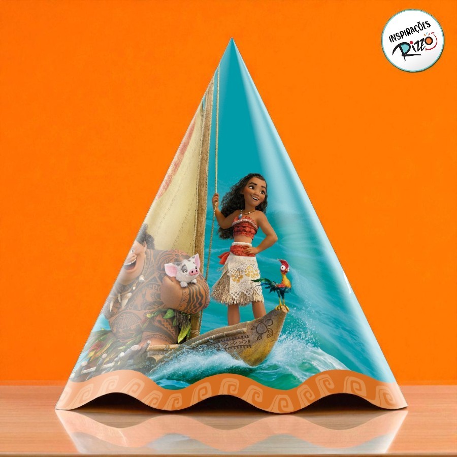 Chapéu de Aniversário - Moana - 8 unidades - Disney Original - Rizzo em Oferta na Shopee
