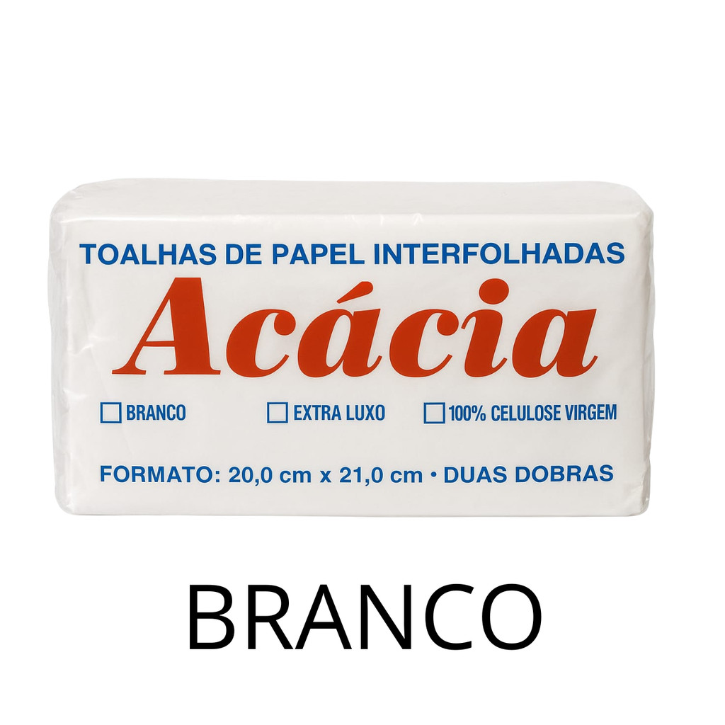 10 Pacotes Toalha Interfolhada papel 2 dobras 20x21 Interfolha Branco — imagem 2 de 2
