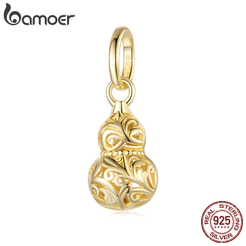 Bamoer 925 Prata Esterlina Charme Ouro Sorte Cabaça Pingente Pulseira Presente Para Mulher