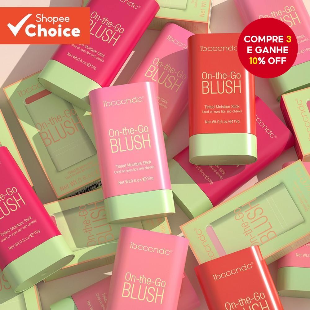 Stick de blush multi-funções-Cor natural de longa duração para maquiagem feminina