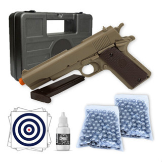 Pistola Airgun Mola 1911 Tan 6mm Kwc + Acessórios em Oferta na Shopee