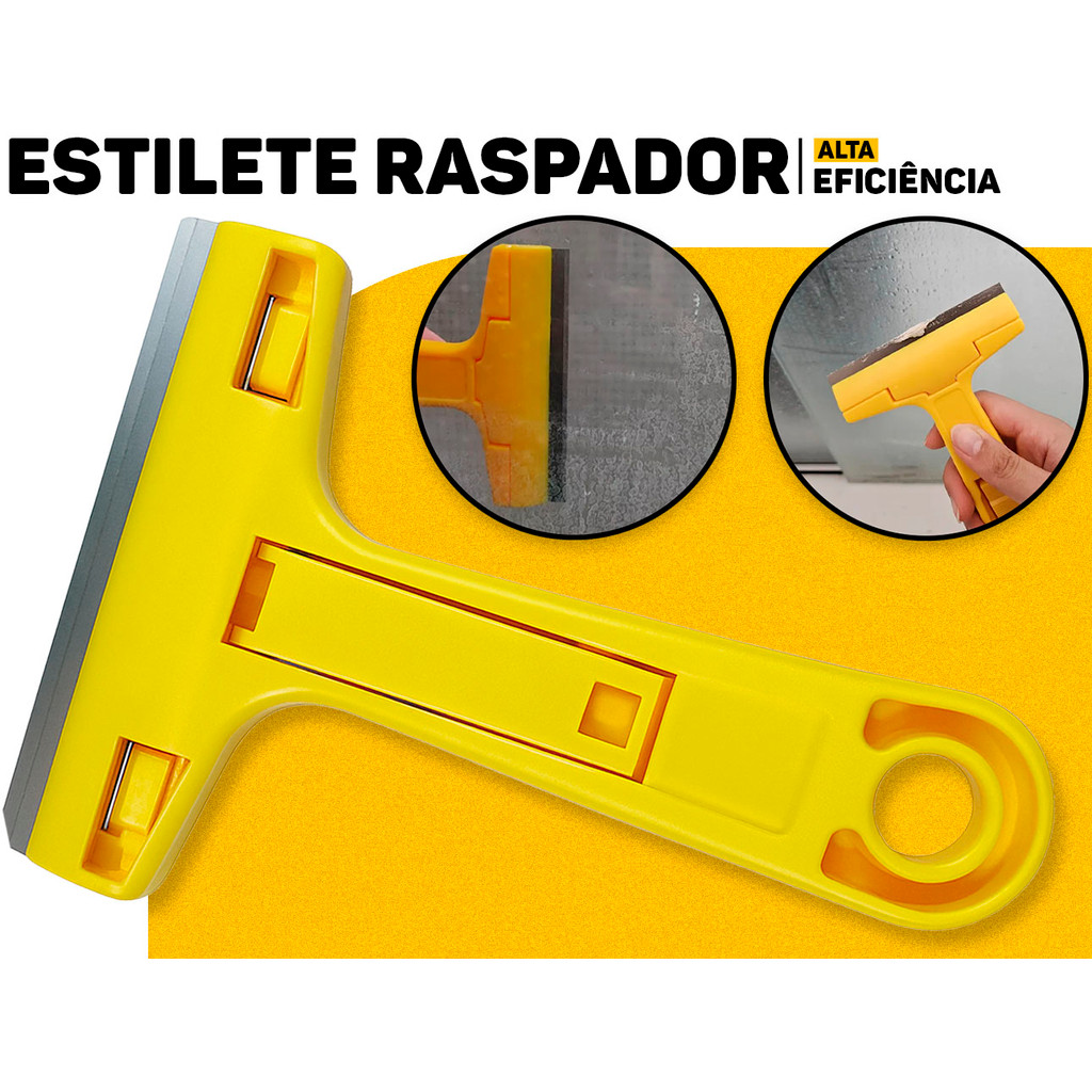 Estilete Raspador Multiuso P/ Limpar Cola Tinta E Resíduos Em Vidro E Cerâmica Fertak em Oferta na Shopee