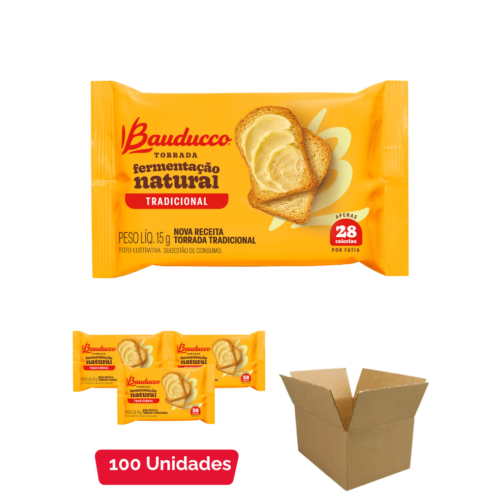 Kit Torrada Tradicional Bauducco - 100 Unidades 15G