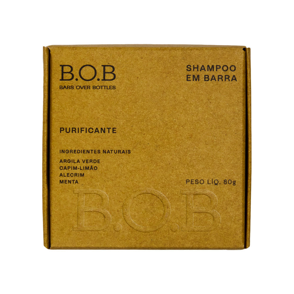 Shampoo em Barra Purificante B.O.B Bars Over Bottles 80g - Beauty