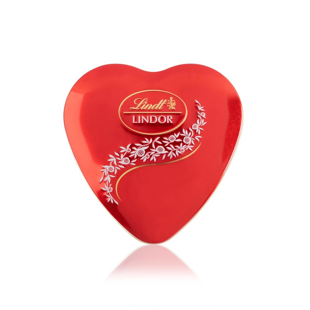 Trufa de Chocolate ao Leite Cremoso Lindt Lindor Lata Coração 50g - Food & Beverages