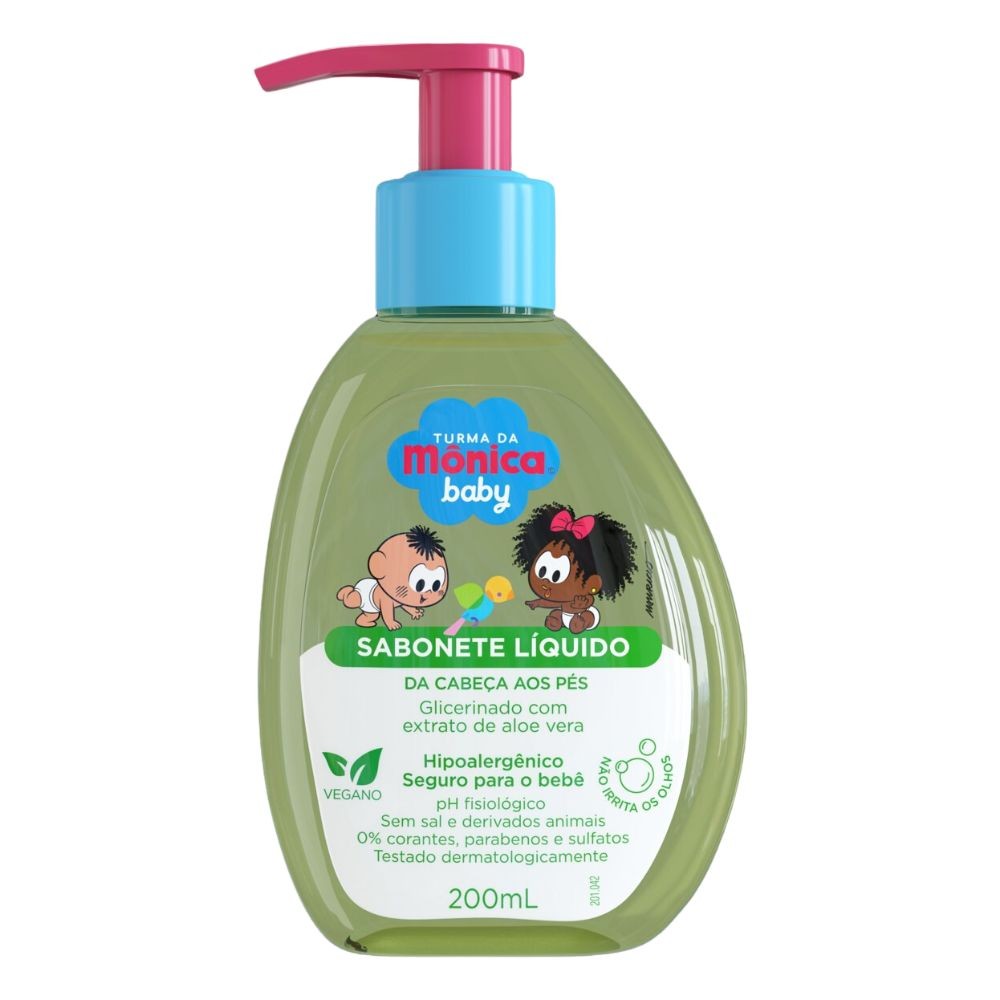 Sabonete Líquido Turma da Mônica Baby da Cabeça aos Pés Extrato de Aloe Vera 200ml - Mom & Baby