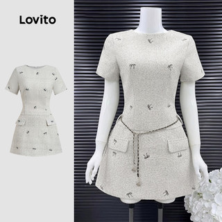 (New) Lovito Vestido Fofo com Laço Primavera/verão Leve Caqui para Mulheres L144AD161 em Oferta na Shopee