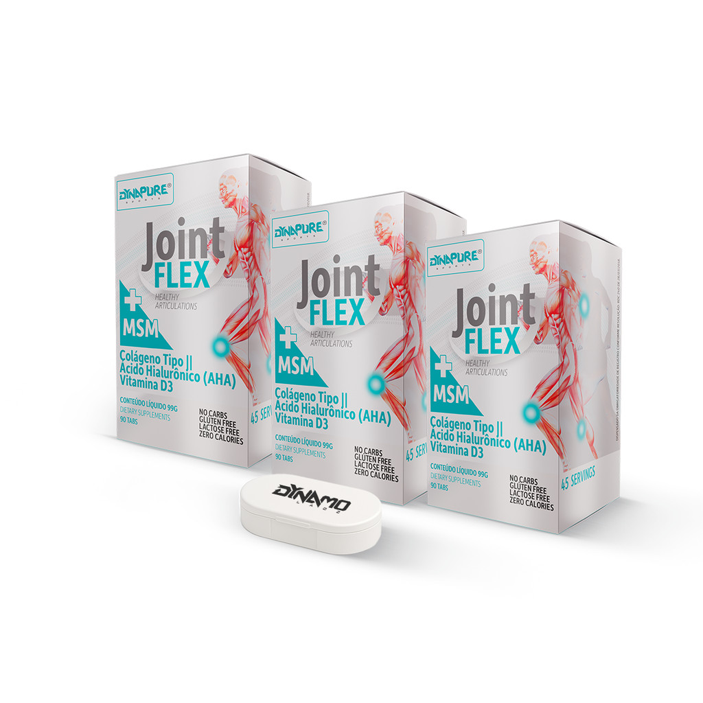3x Joint Flex Com Colágeno e Ácido Hialuronico 90 Tabs + Porta Comprimido em Oferta na Shopee