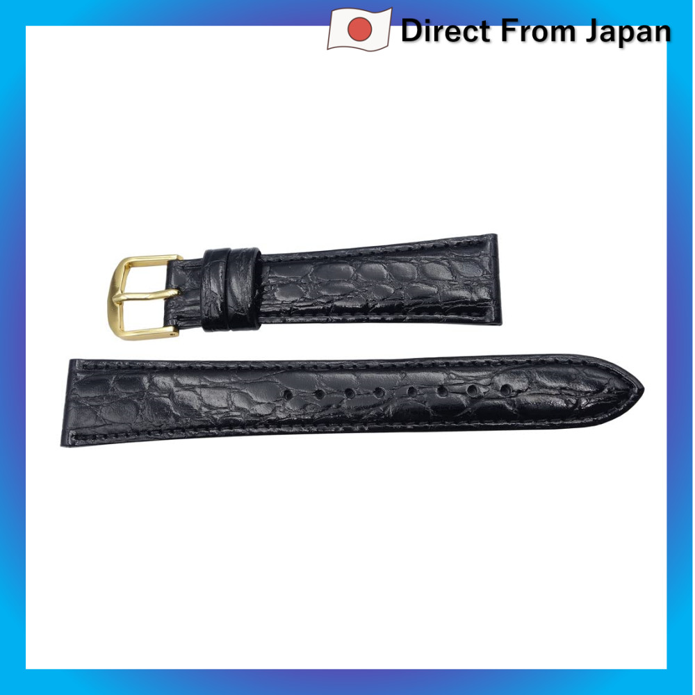 Pulseira de relógio Seiko DAB5 20 mm, couro bovino com relevo de crocodilo preto, masculina, autêntica