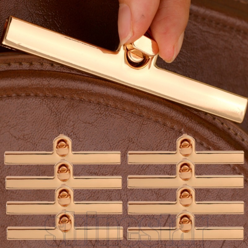 4-1Set Bag Metal Fecho Turn Locks-De Bolsa Twist Trava De Couro De Tira Longa-Fivelas Torcidas Vintage DIY-Fixadores-Ace em Oferta na Shopee