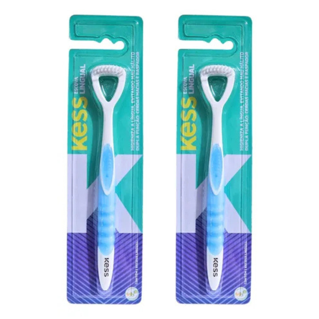 Kit 2 Escovas Para Higienização De Língua Kess