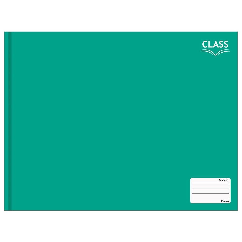 Caderno Cartografia e Desenho 24,8x19cm Brochura 96 Folhas Class Verde Foroni