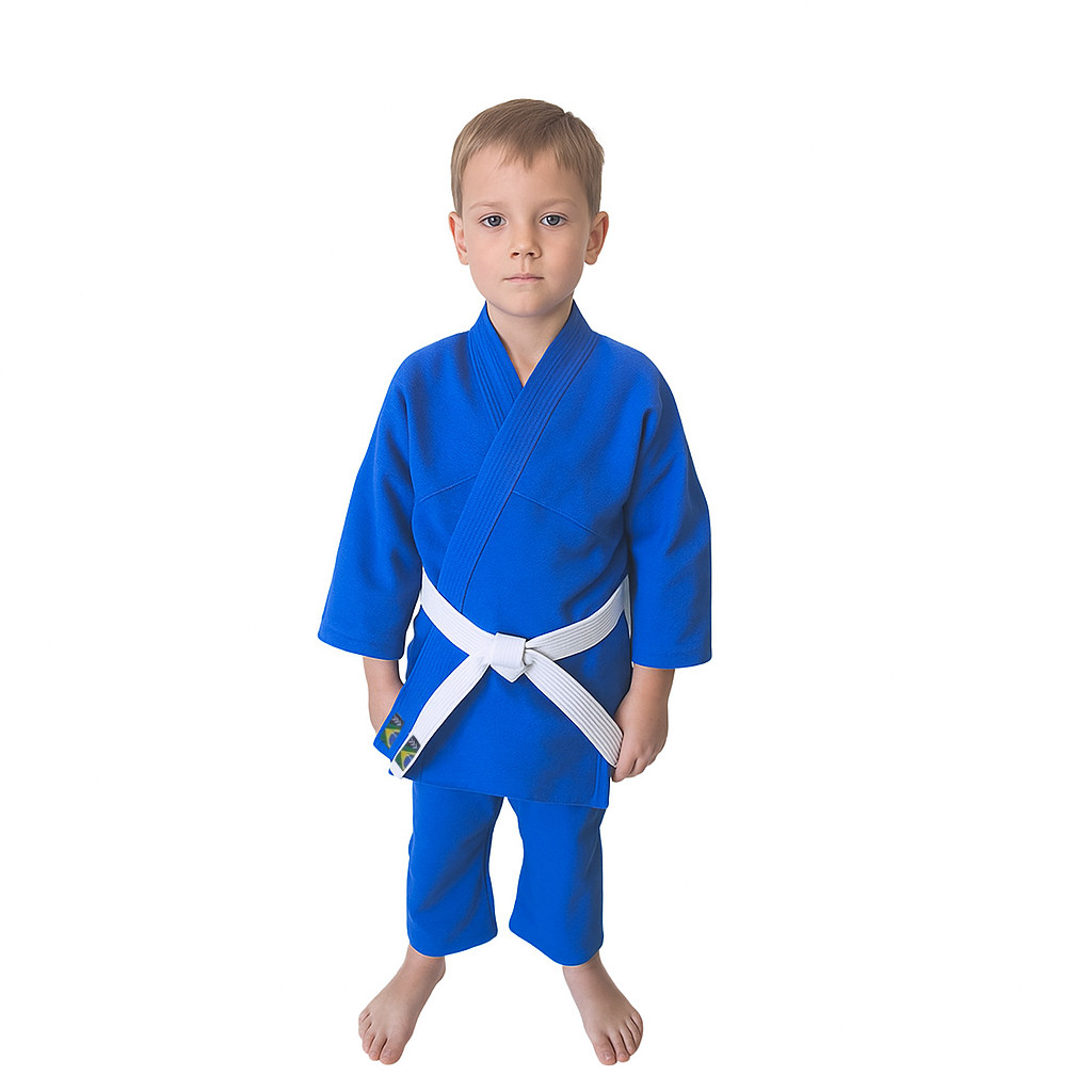 Kimono Judô Jiu-Jitsu Infantil Liso para Iniciantes + Faixa Grátis | Confortável e Resistente para Crianças
