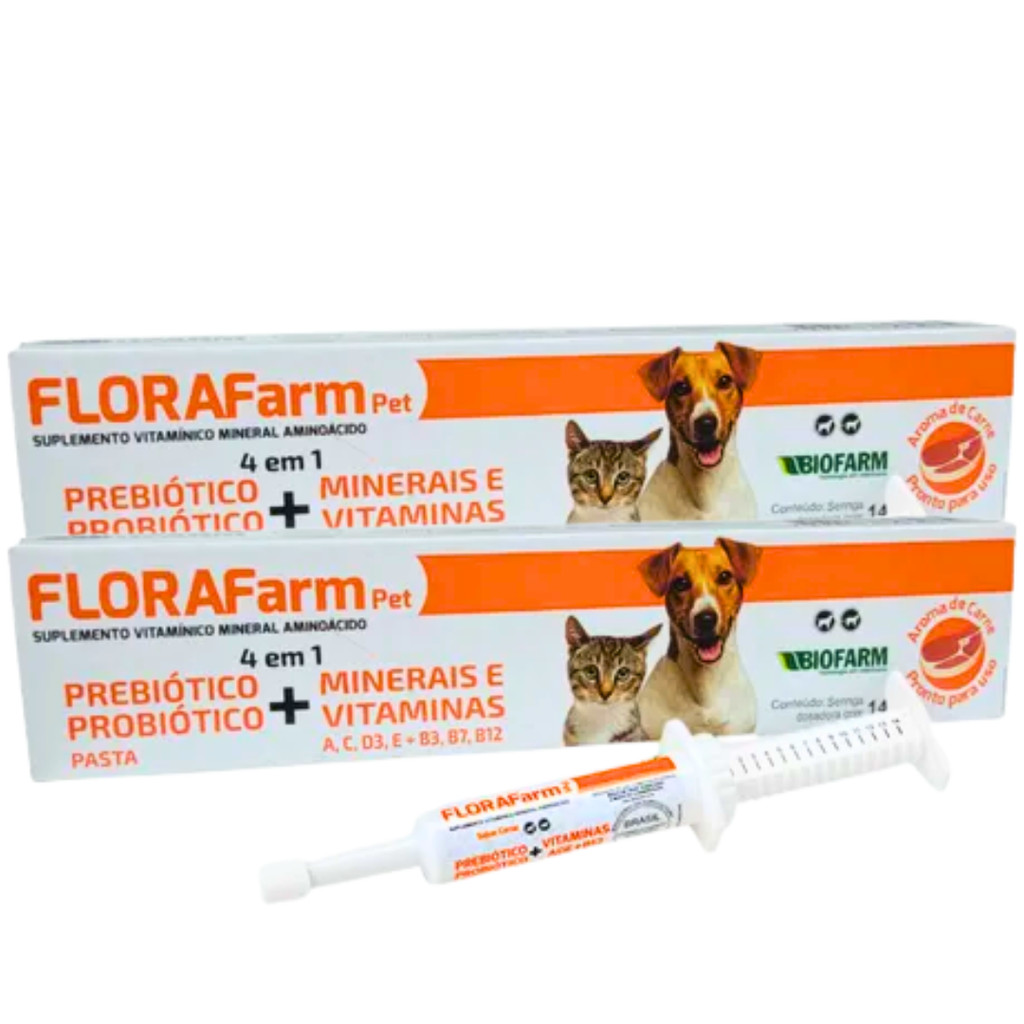 Kit 2 Florafarm Pet 4 Em 1 Suplemento Para Cães E Gatos em Oferta na Shopee
