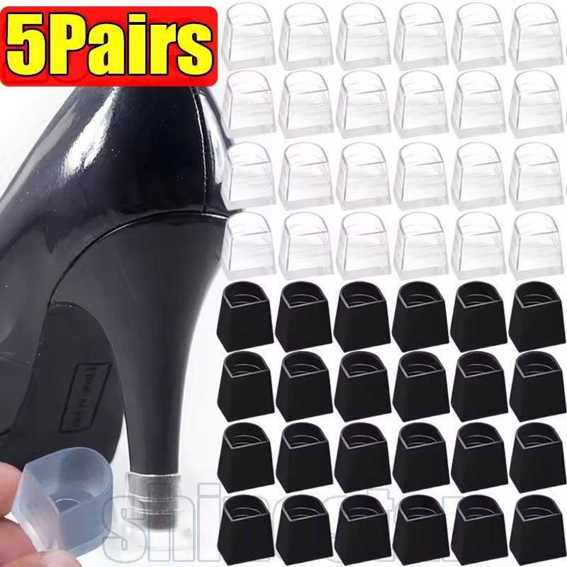 2/3/5 Pares De Capa Protetora Antiderrapante De TPU Para Salto Alto – Pontas De Sapato Transparentes Antidesgaste Touca 