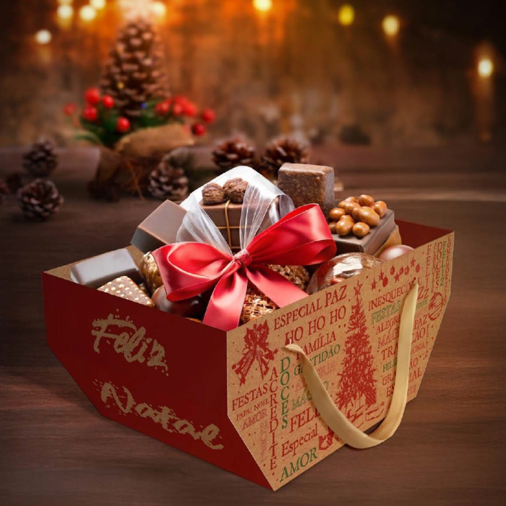 10 CESTA C/ ALCA - NATAL ESSENCIA 5657 KRAFT (NATAL 2025 IDEIA) (CHOCO)