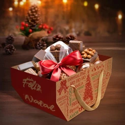10 CESTA C/ ALCA - NATAL ESSENCIA 5657 KRAFT (NATAL 2025 IDEIA) (CHOCO)