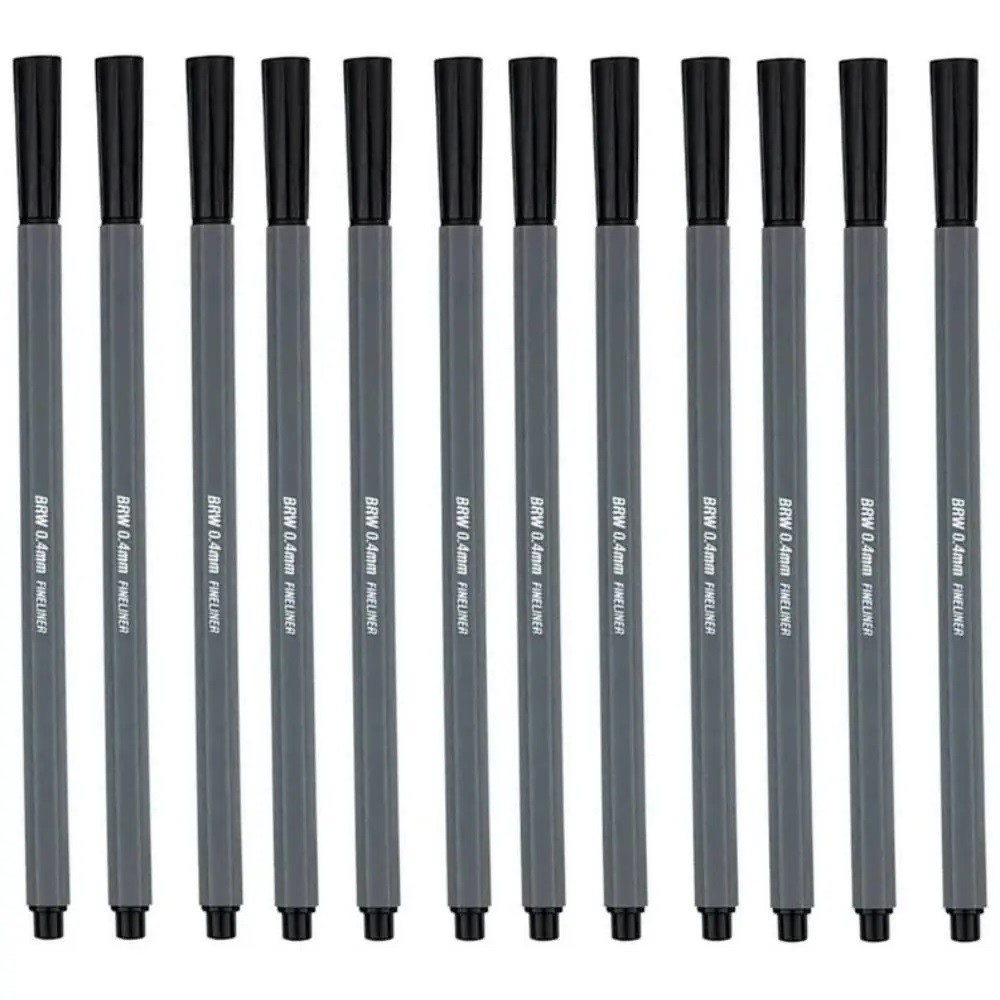CANETA HIDROGRÁFICA PONTA FINA 0.4mm FINELINER PRETO BRW - CX C/12un · foto 2