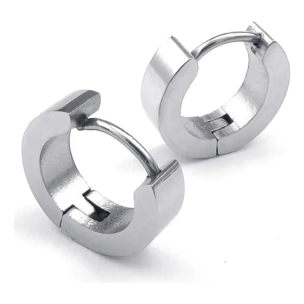 Par De Brinco Argola Aço Cirúrgico Inox