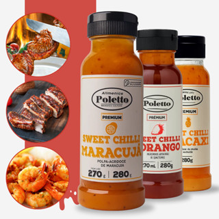 Molhos Churrasco Agridoce Abacaxi, Morango, Maracujá Poletto 280g em Oferta na Shopee