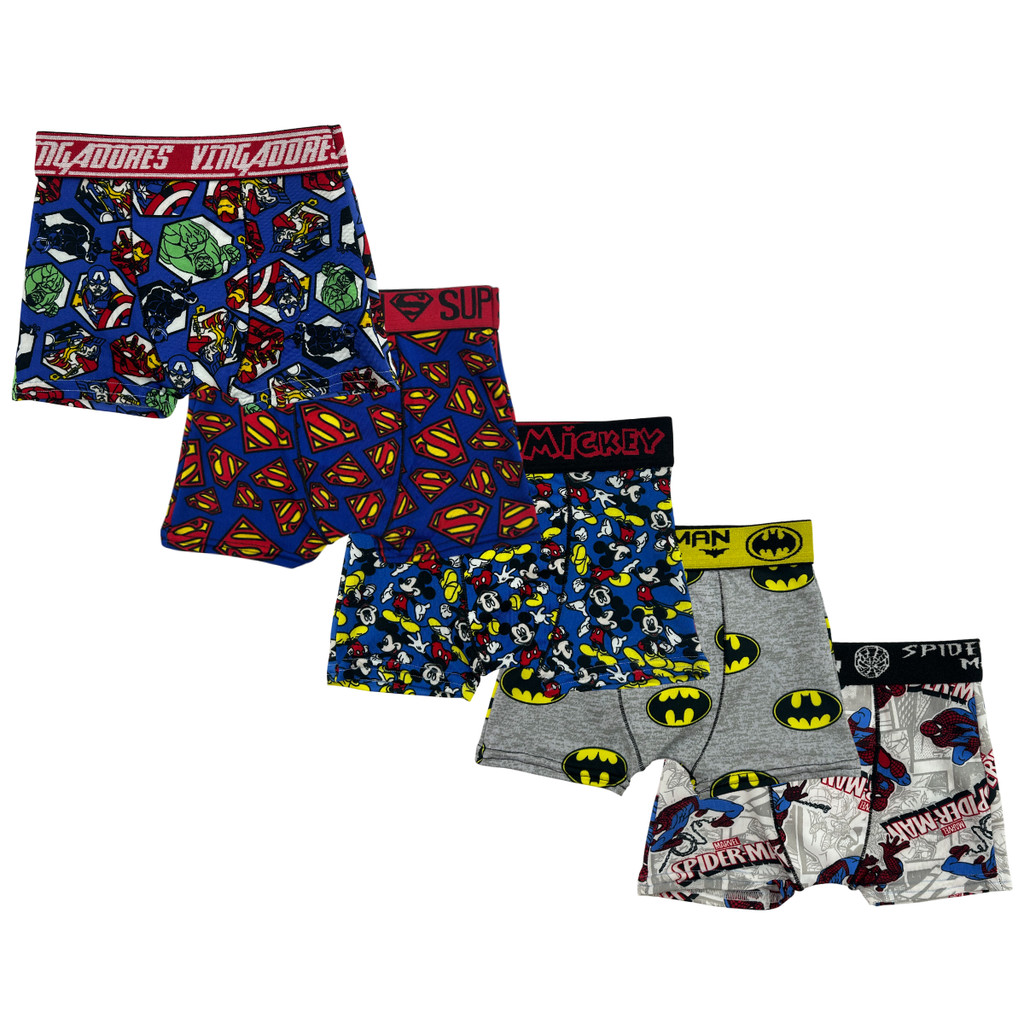 Kit 5 Cueca Infantil 1 a 10 Anos Personagens Forrada Estampada Menino em Oferta na Shopee