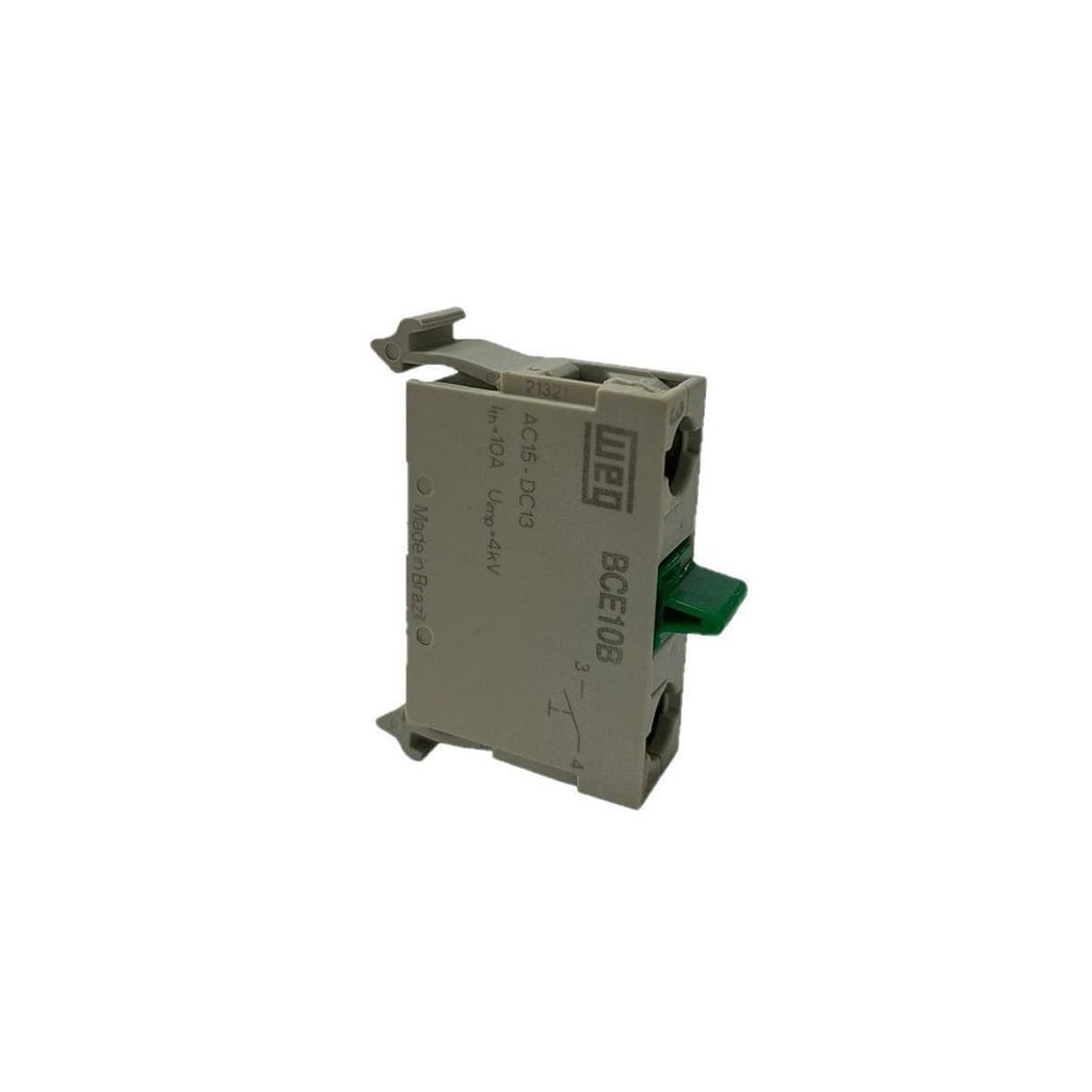 Bloco de Contato 1NA Montagem em Base/Caixa BCE10B-CEW X10 Verde Weg