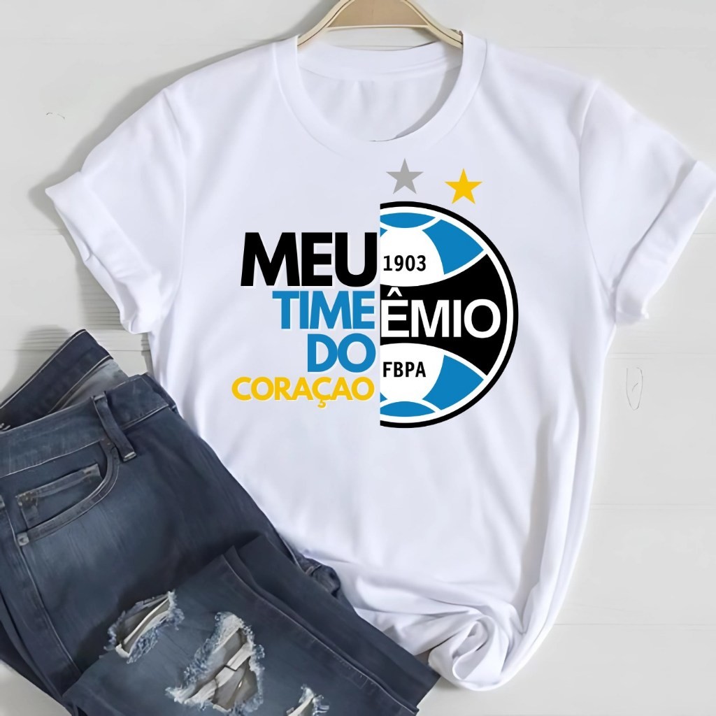 Camiseta T shirt Do Grêmio Feminina Masculina e Infantil / Camisa Branca