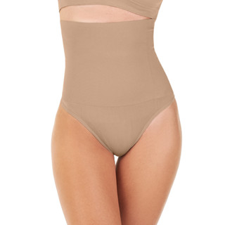 Calcinha Fio Dental Modeladora Alta Sem Costura Bege em Oferta na Shopee