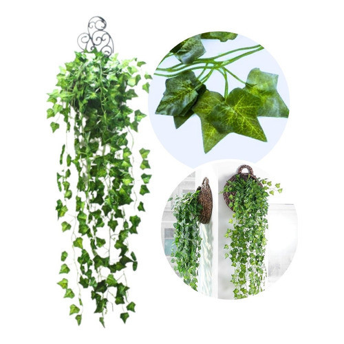 Kit Planta Artificial Decorativa Folhagem 6 Metros Atacado Rosa Branco Decorativa Jardim Vertical
