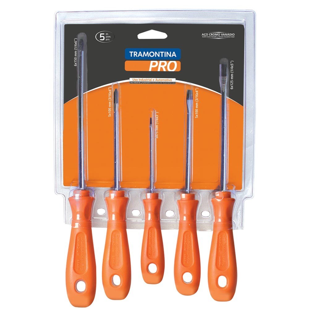 Jogo de Chave Fenda e Phillips Tramontina Pro Twister com 5 Peças 44130/505 em Oferta na Shopee