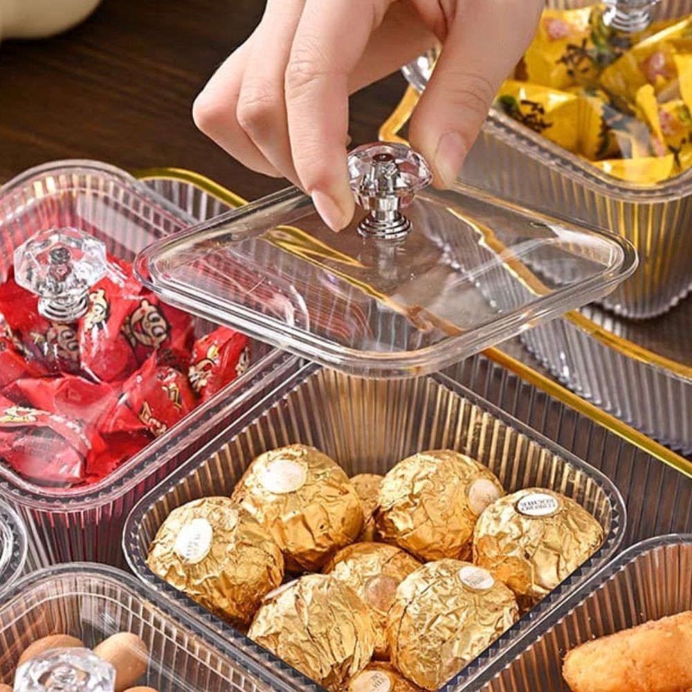 Pote organizador bomboniere para alimentos com tampa com detalhe de cristal luxo em Oferta na Shopee
