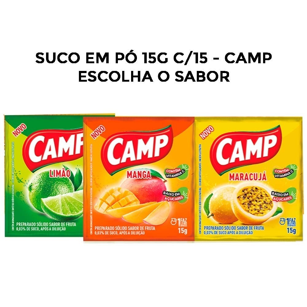 Suco em Pó 15x15g Escolha o Sabor - Camp