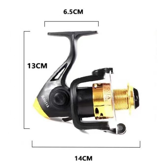 Molinete Haojia 12 Rolamento GM3000/GM4000 Traira Pacú Tucunaré Robalo -AMBIDESTRO (COM LINHA)