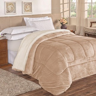 Coberdrom Casal King E Manta 1 Peça Cáqui em Oferta na Shopee