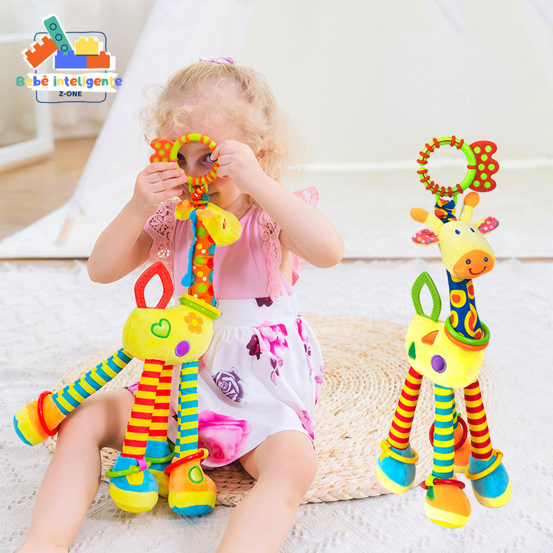 Brinquedos Carrinho De Bebê Rattles Pingente Cama Pendurado Sino De Girafa Apaziguador Emoções