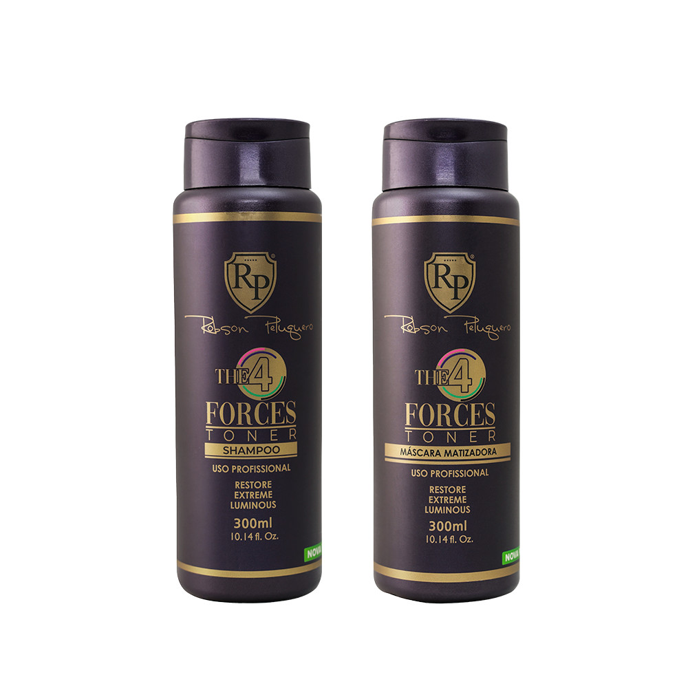 Kit Matizador 4 Forces Shampoo E Máscara 300ml Robson Peluquero em Oferta na Shopee