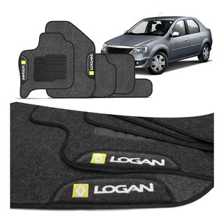 Tapete Logan 2007 A 2013 Carpete Preto Logo Bordado Renault em Oferta na Shopee