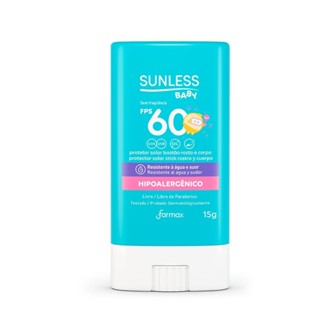 Protetor Solar Sunless Baby Stick FPS60 - 15g em Oferta na Shopee