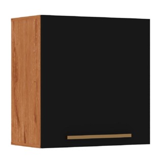Armário Aéreo de Cozinha 1 Porta 0,59m Favorita Natura / Preto em Oferta na Shopee