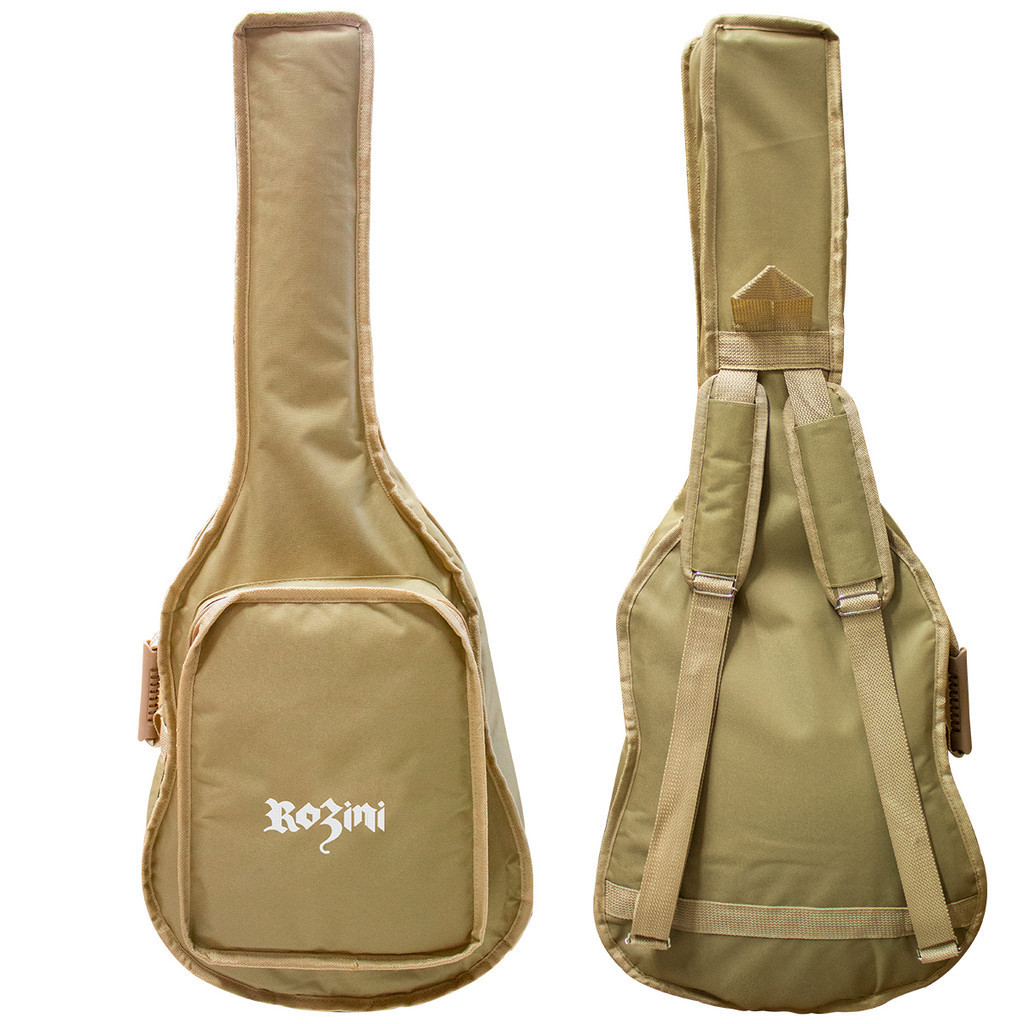 Bag Acolchoada Cargo Para Violão Folk E Clássico Rozini Bege
