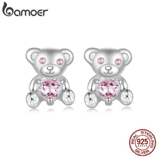 Bamoer Brincos Urso Prata 925 Hipoalergênico Minimalista Presente Infantil SCE1774​ em Oferta na Shopee