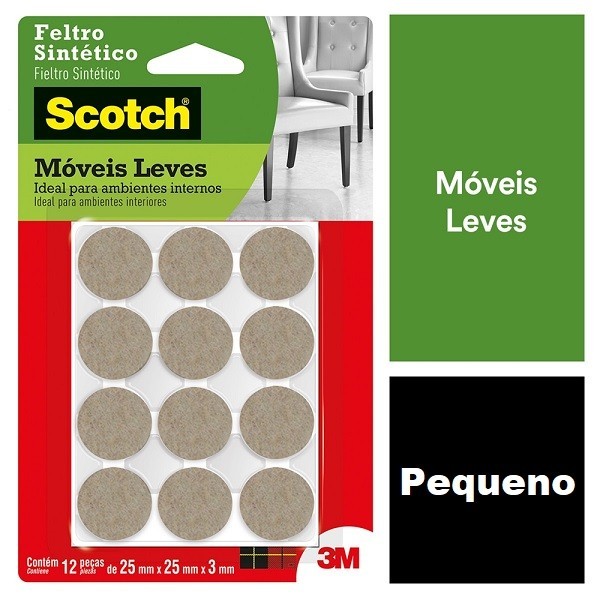 Feltro Moveis Leves Redondo Marrom Pequeno 12 UND
