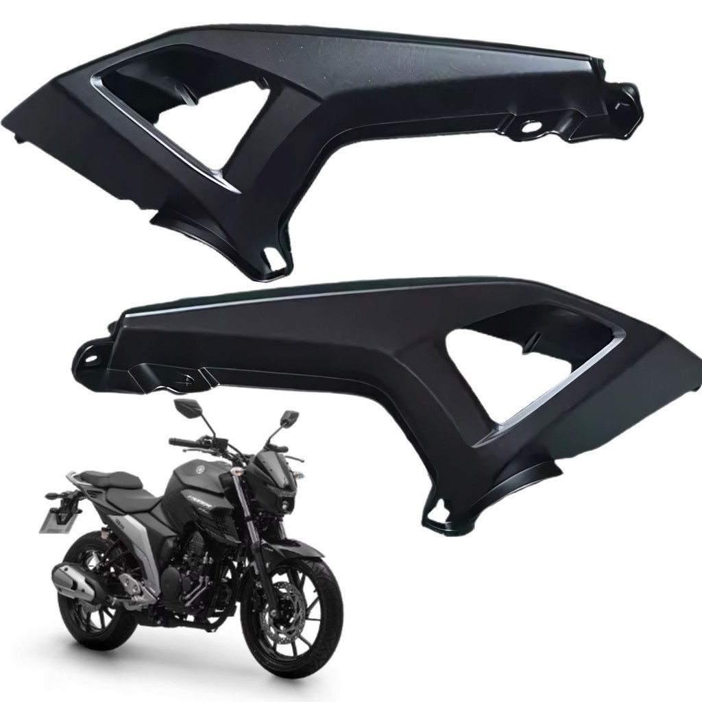 KIT PAR CARENAGEM RABETA TRASEIRA FAZER 250 FZ25 2022 PRETO FOSCO PARAMOTOS YAMAHA