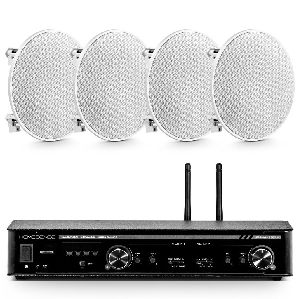 Kit Som Ambiente Home Sense 320.4 + 4 Som Arandela Embutir